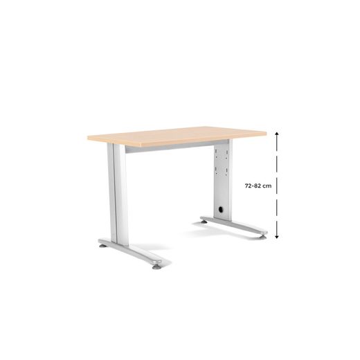 Kit Mesa Metal Ajustable 120 x 60 Blanco / Haya