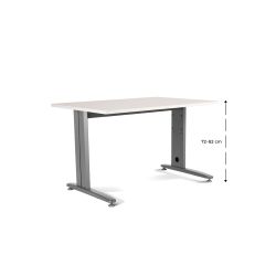 Kit Mesa Metal Ajustable 140 x 80 Aluminio / Blanco