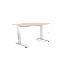 Kit Mesa Metal Ajustable 140 x 80 Blanco / Haya