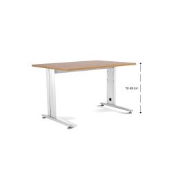 Kit Mesa Metal Ajustable 140 x 80 Blanco / Roble