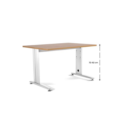 Kit Mesa Metal Ajustable 140 x 80 Blanco / Roble
