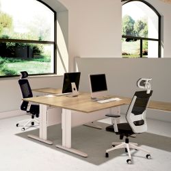 Kit Mesa Metal Ajustable 160 x 80 Aluminio / Blanco