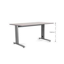 Kit Mesa Metal Ajustable 160 x 80 Aluminio / Gris