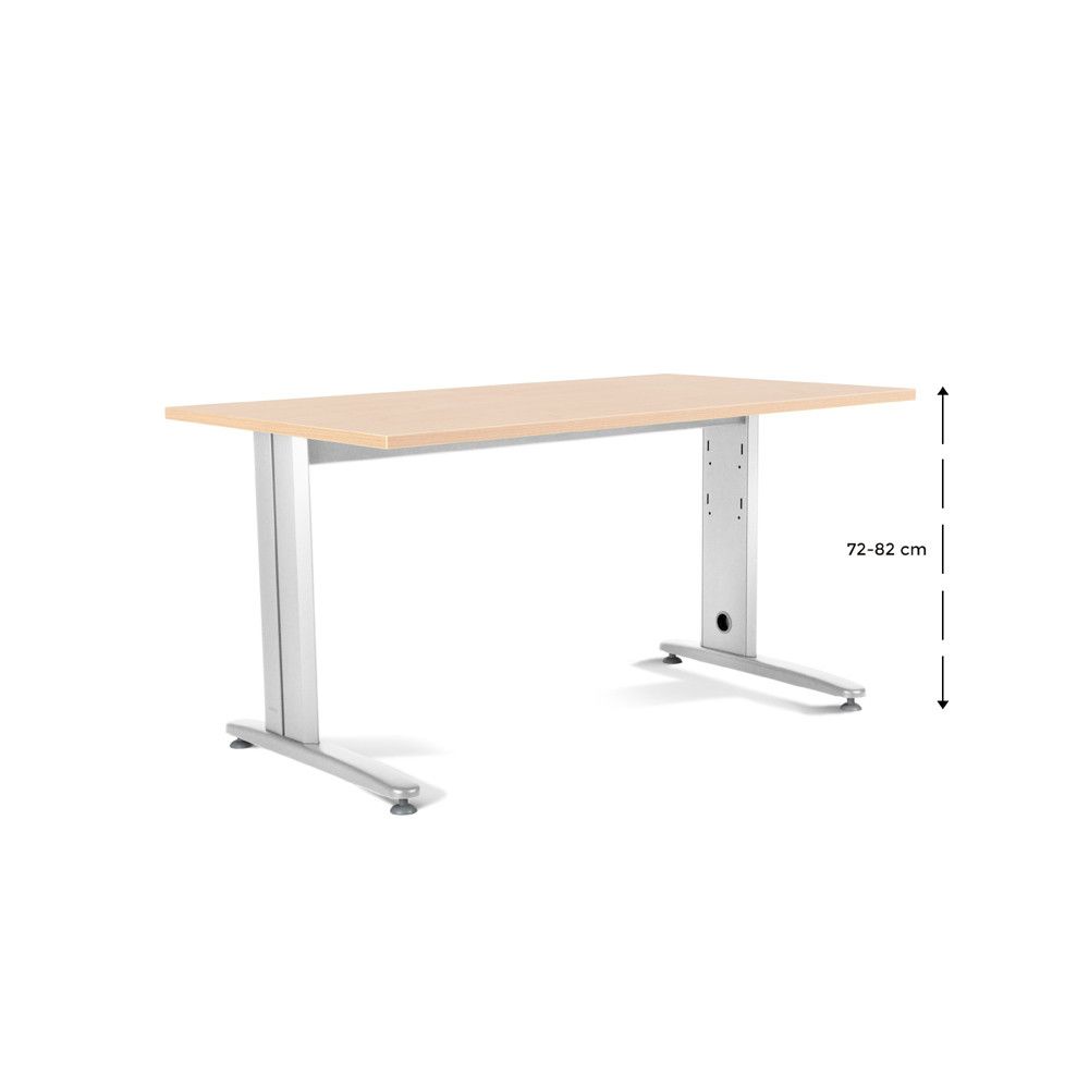 Kit Mesa Metal Ajustable 160 x 80 Blanco / Haya