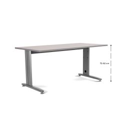 Kit Mesa Metal Ajustable 180 x 80 Aluminio / Gris