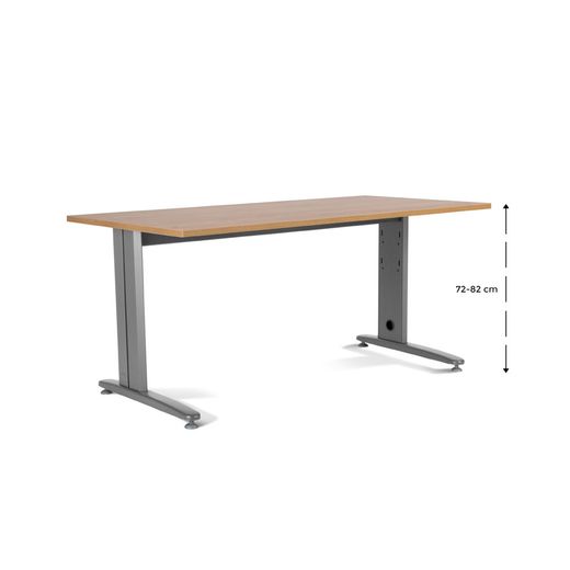 Kit Mesa Metal Ajustable 180 x 80 Aluminio / Roble