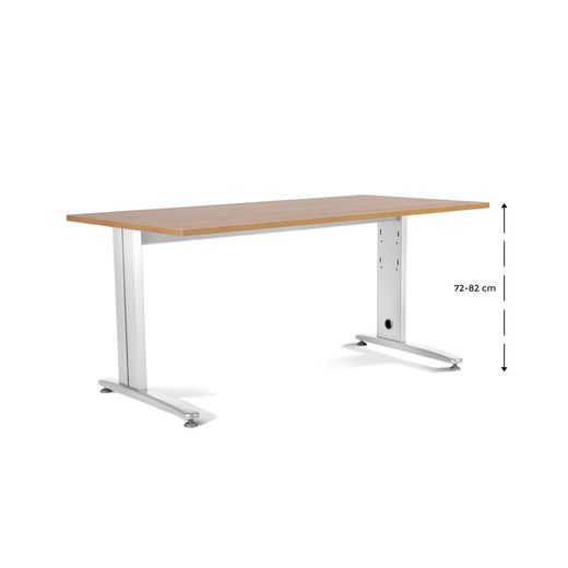 Kit Mesa Metal Ajustable 180 x 80 Blanco / Roble