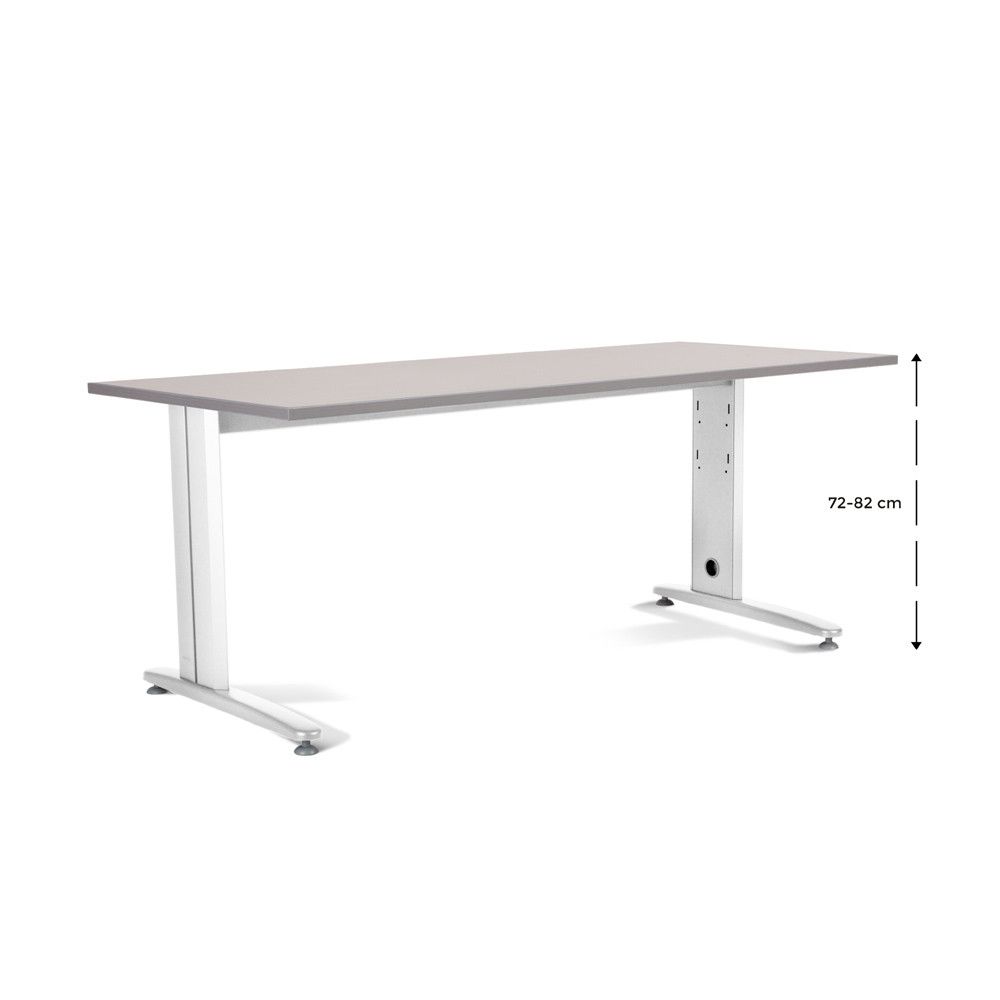Kit Mesa Metal Ajustable 200 x 80 Blanco / Gris