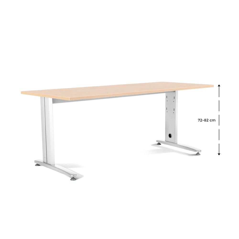 Kit Mesa Metal Ajustable 200 x 80 Blanco / Haya