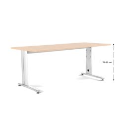 Kit Mesa Metal Ajustable 200 x 80 Blanco / Haya