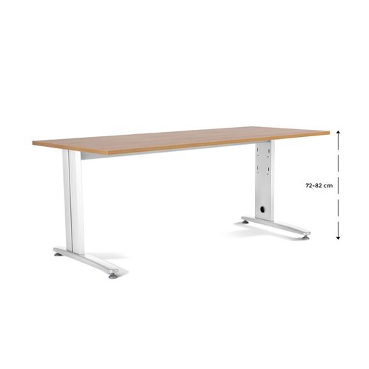 Kit Mesa Metal Ajustable 200 x 80 Blanco / Roble