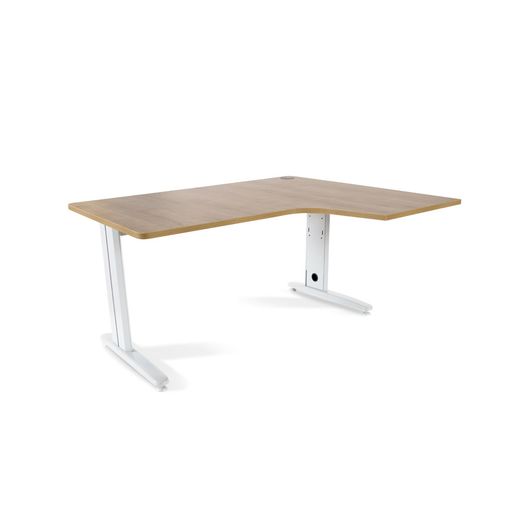 Kit Mesa Metal Ajustable L Derecha 160 x 120 Blanco/Roble