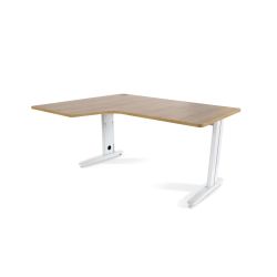 Kit Mesa Metal Ajustable L Izquierda 160 x 120 Blanco/Roble