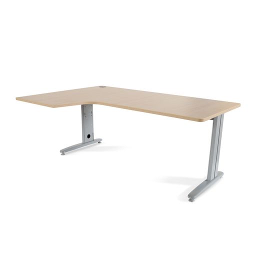 Kit Mesa Metal Ajustable L Izquierda 180 x 120 Aluminio/Haya