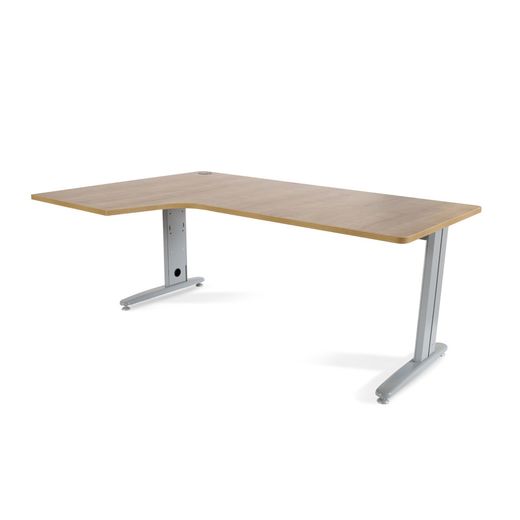 Kit Mesa Metal Ajustable L Izquierda 180 x 120 Aluminio/Roble