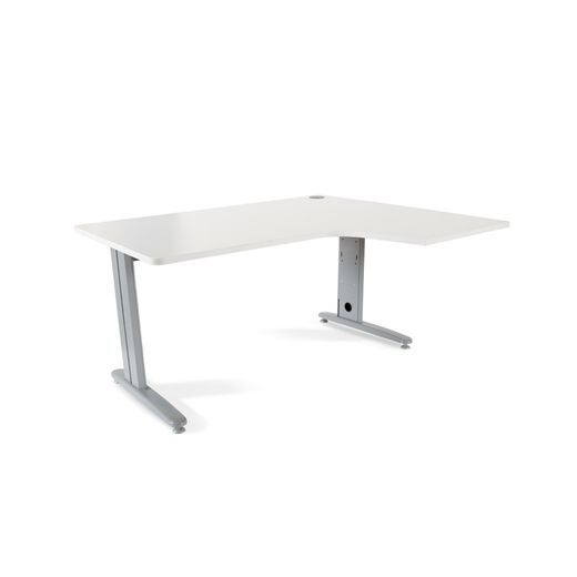 Kit Mesa Metal L Derecha 160 x 120 Aluminio/Blanco