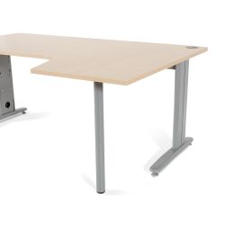 Kit Mesa Metal L Derecha 160 x 120 Aluminio/Blanco