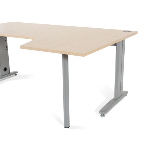 Kit Mesa Metal L Derecha 160 x 120 Aluminio/Blanco