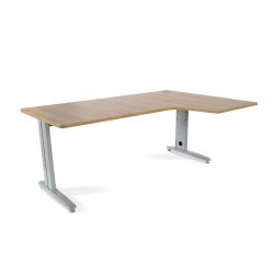 Kit Mesa Metal L Derecha 160 x 120 Aluminio/Blanco