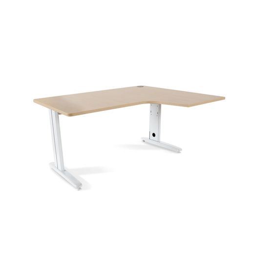 Kit Mesa Metal L Derecha 160 x 120 Blanco/Haya