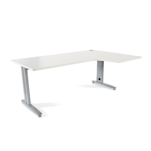 Kit Mesa Metal L Derecha 180 x 120 Aluminio/Blanco