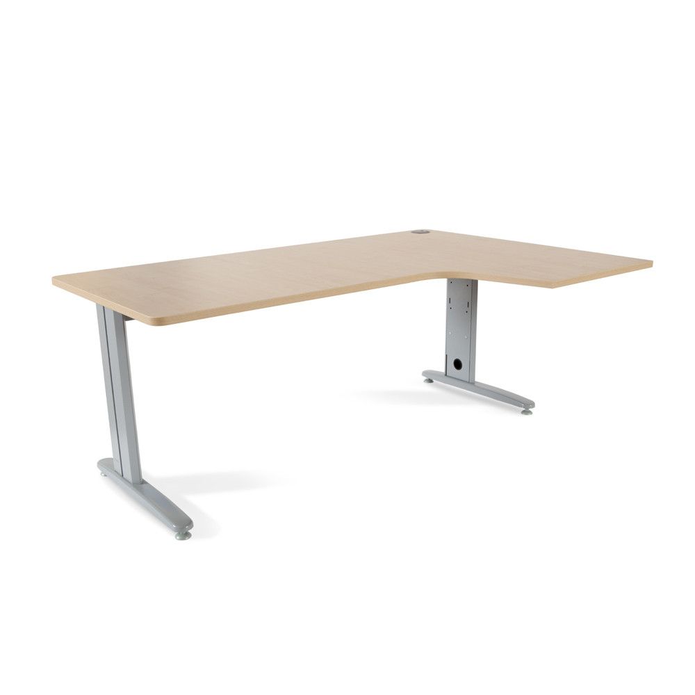 Kit Mesa Metal L Derecha 180 x 120 Aluminio/Haya