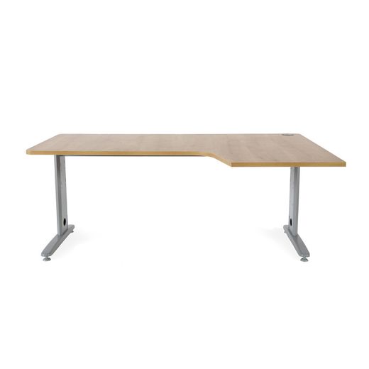 Kit Mesa Metal L Derecha 180 x 120 Aluminio/Roble