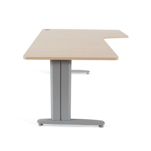 Kit Mesa Metal L Derecha 180 x 120 Aluminio/Roble