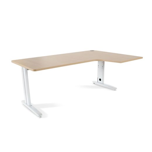 Kit Mesa Metal L Derecha 180 x 120 Blanco/Haya