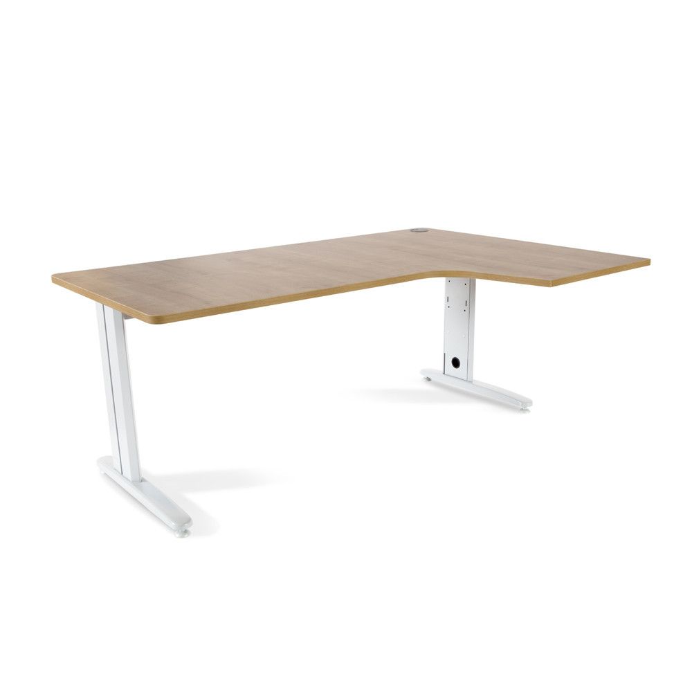 Kit Mesa Metal L Derecha 180 x 120 Blanco/Roble