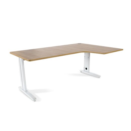 Kit Mesa Metal L Derecha 180 x 120 Blanco/Roble