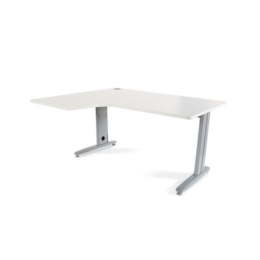 Kit Mesa Metal L Izquierda 160 x 120 Aluminio/Blanco
