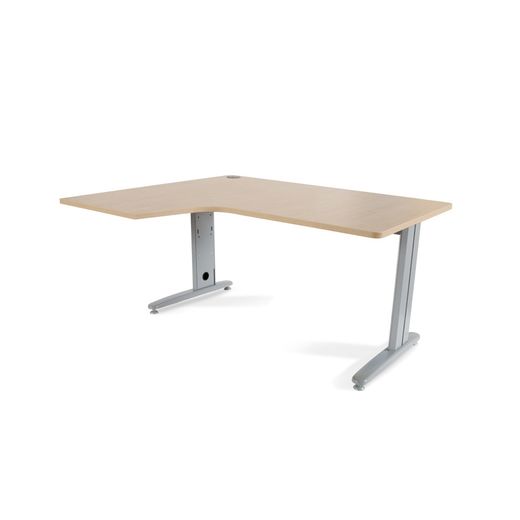 Kit Mesa Metal L Izquierda 160 x 120 Aluminio/Haya