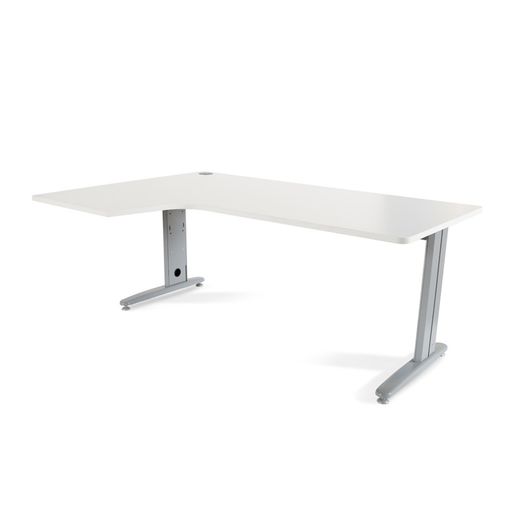 Kit Mesa Metal L Izquierda 180 x 120 Aluminio/Blanco