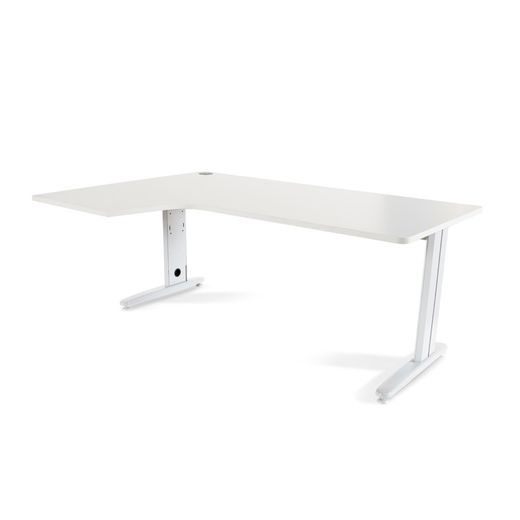 Kit Mesa Metal L Izquierda 180 x 120 Blanco/Blanco