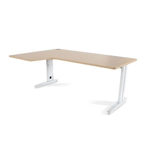 Kit Mesa Metal L Izquierda 180 x 120 Blanco/Haya