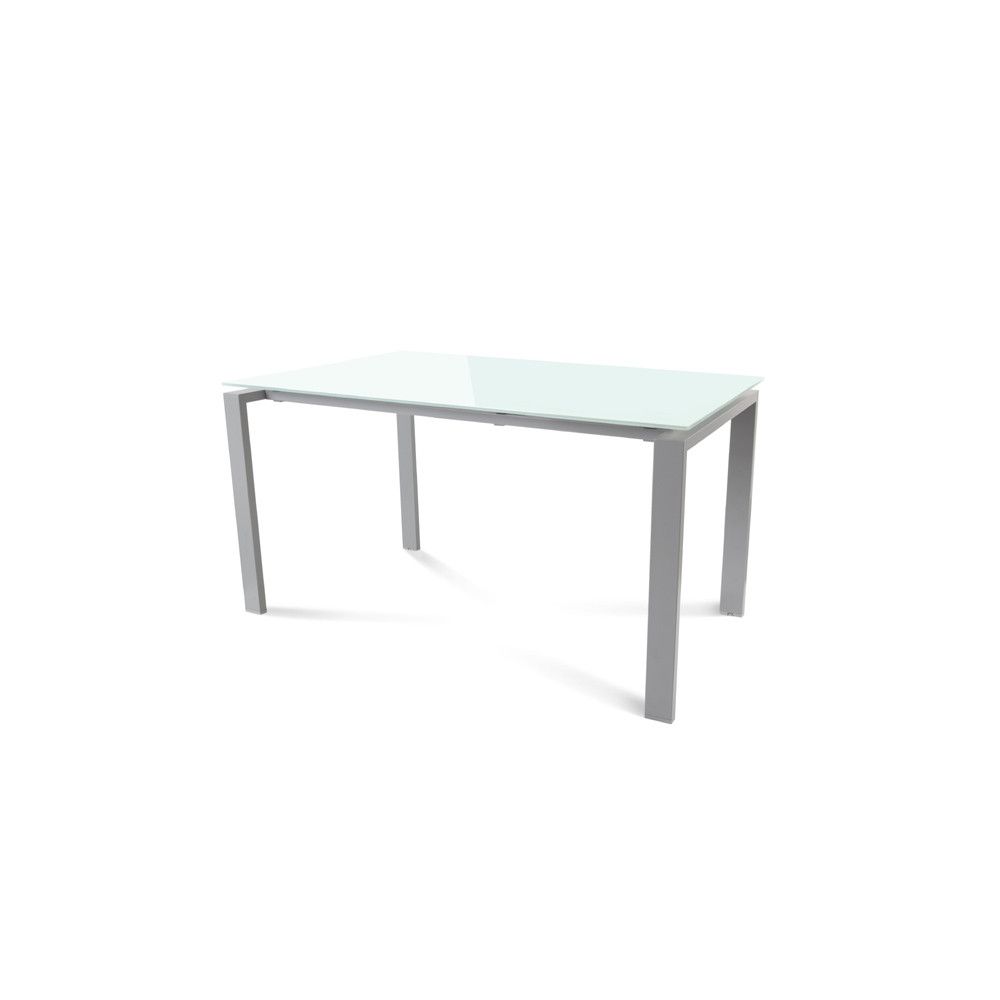 Kit Mesa Total 140 x 80 Aluminio / Cristal Blanco