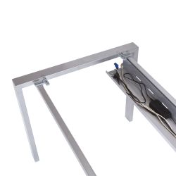 Kit Mesa Total 180 x 80 Aluminio/ Cristal Negro