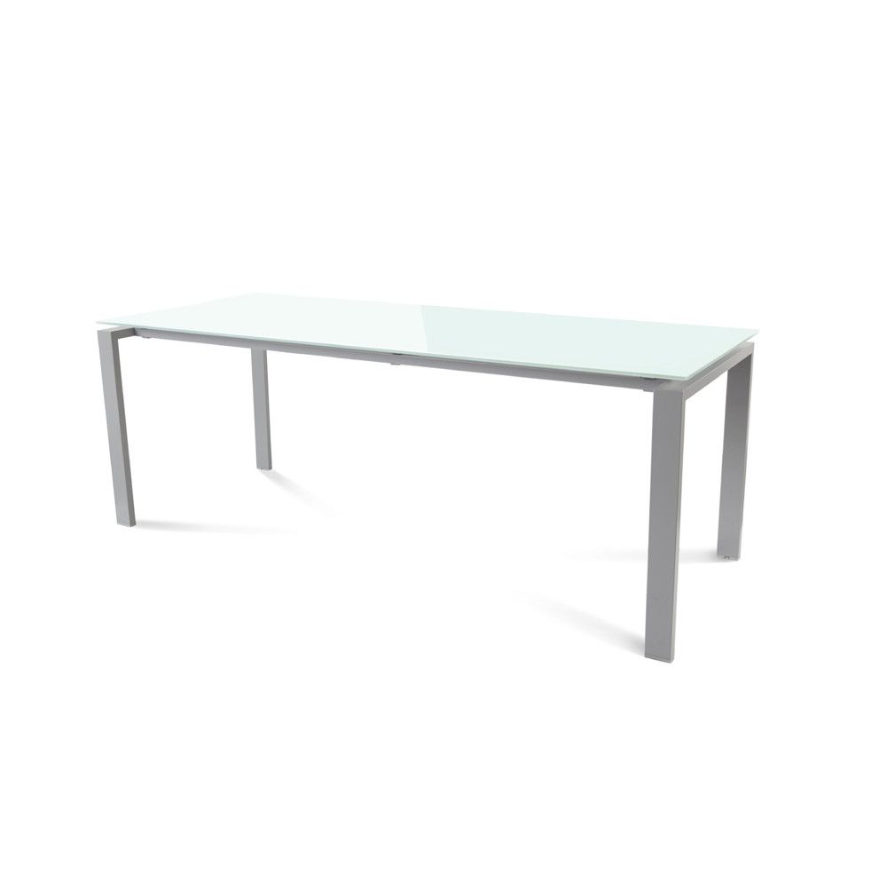 Kit Mesa Total 200 x 80 Aluminio/ Cristal Blanco