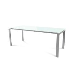 Kit Mesa Total 200 x 80 Aluminio/ Cristal Blanco