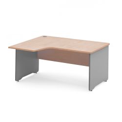 Kit Mesa Work L Izquierda 160 x 120 Aluminio/Haya