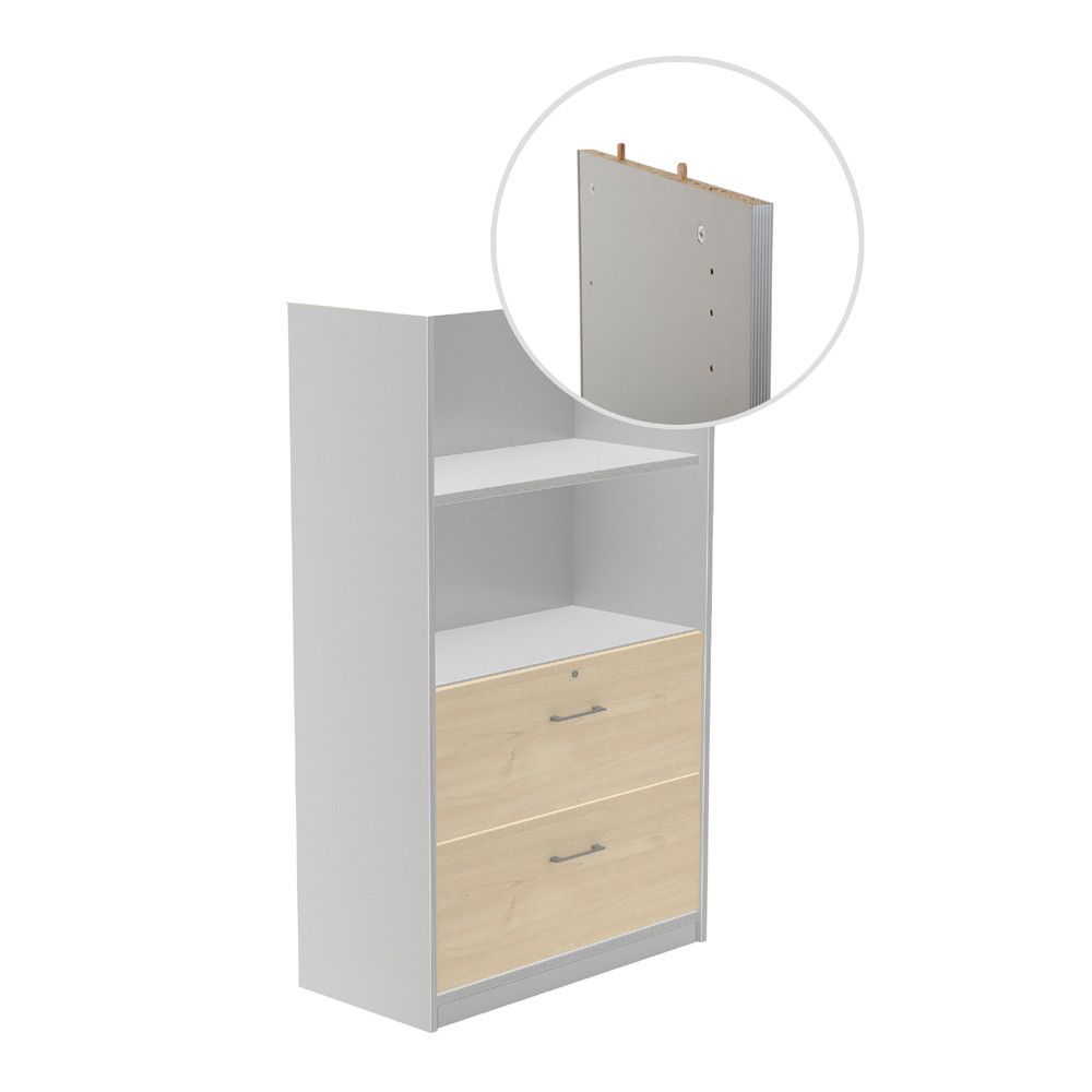 Kit Store 156 x 90 x 45 Estructura Aluminio/Frontales Haya Sin Tapa