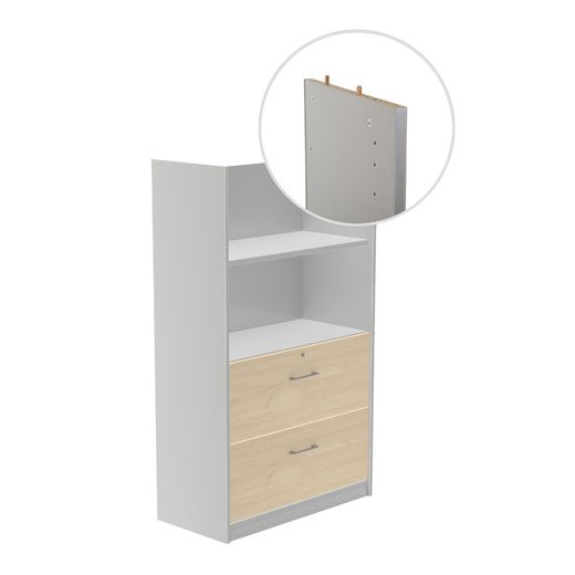 Kit Store 156 x 90 x 45 Estructura Aluminio/Frontales Haya Sin Tapa
