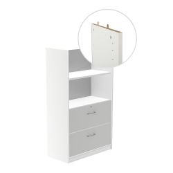 Kit Store 156 x 90 x 45 Estructura Blanca/Frontales Gris Sin Tapa