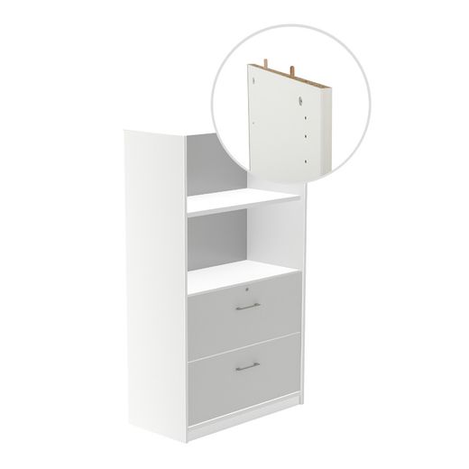 Kit Store 156 x 90 x 45 Estructura Blanca/Frontales Gris Sin Tapa