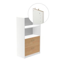 Kit Store 156 x 90 x 45 Estructura Blanca/Frontales Roble Sin Tapa