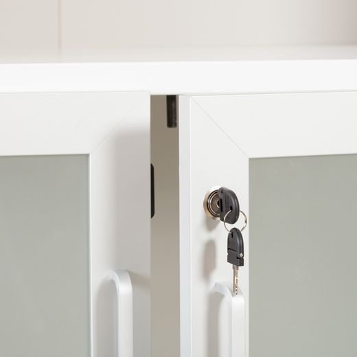 Kit Store 156 x 90 x 45 Estructura Blanca/Puertas Cristal Sin Tapa