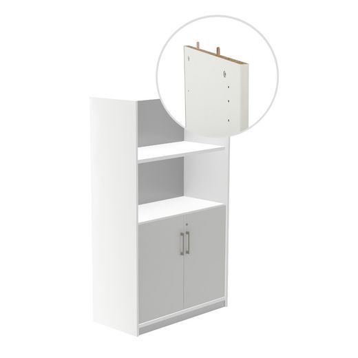 Kit Store 156 x 90 x 45 Estructura Blanca/Puertas Gris Sin Tapa
