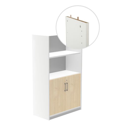 Kit Store 156 x 90 x 45 Estructura Blanca/Puertas Haya Sin Tapa