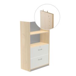 Kit Store 156 x 90 x 45 Estructura Haya/Frontales Blanco Sin Tapa